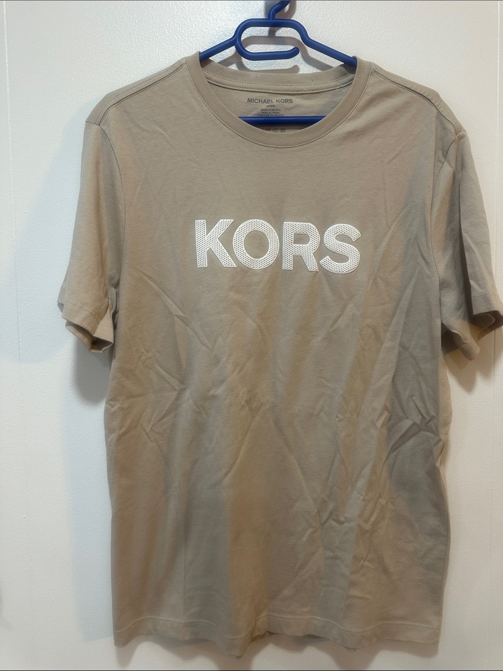 Michael Kors Men’s KORS Logo Short Sleeve Tee in Taupe